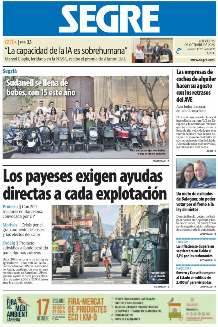 Portada de Segre  (Espa&ntilde;a)