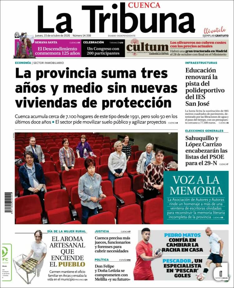 Portada de La Tribuna de Cuenca (Espa&ntilde;a)