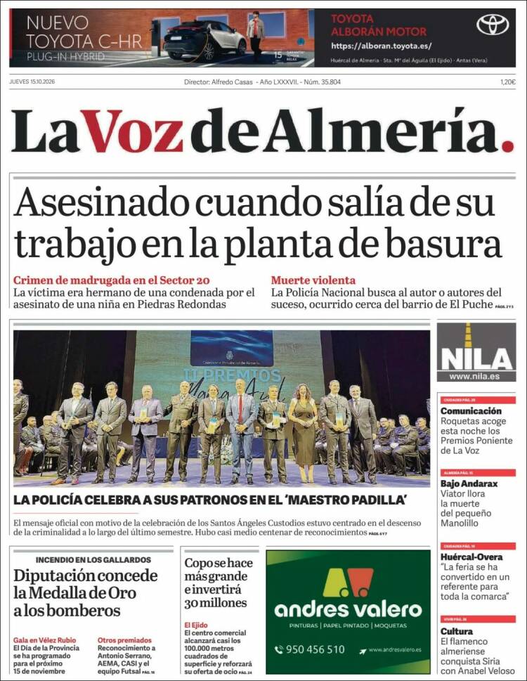 Portada de La Voz de Almería (Espa&ntilde;a)