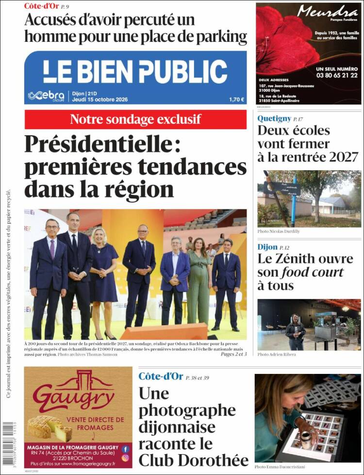 Portada de Le Bien Public (Francia)