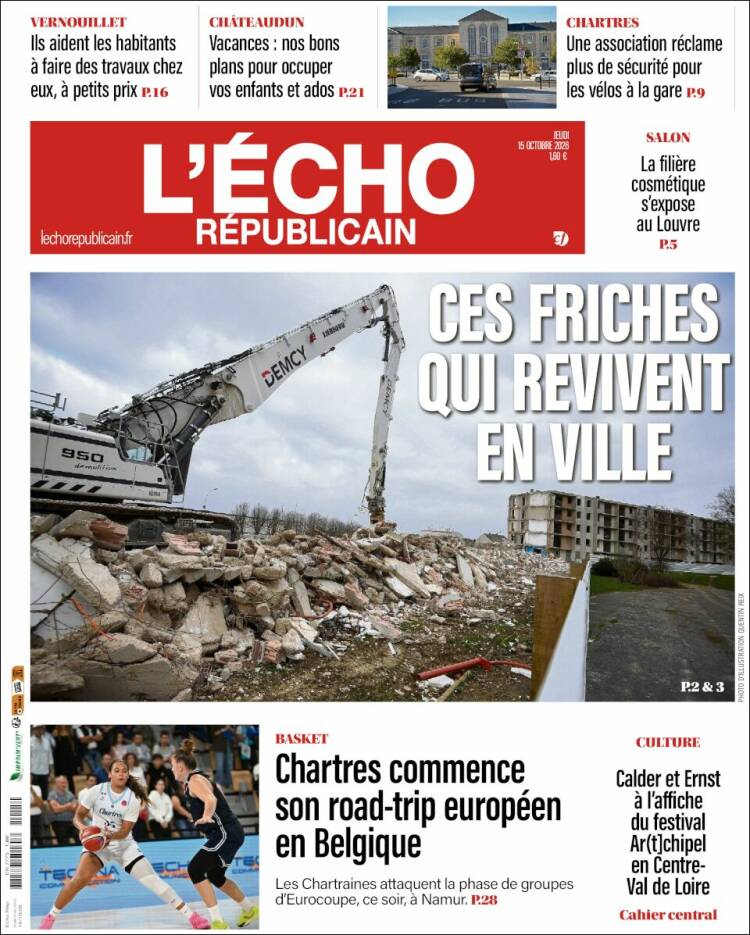 Portada de L'Echo Républicain (Francia)