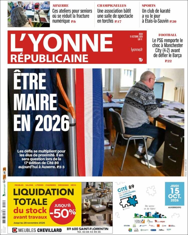 Portada de L'Yonne-Républicaine (Francia)