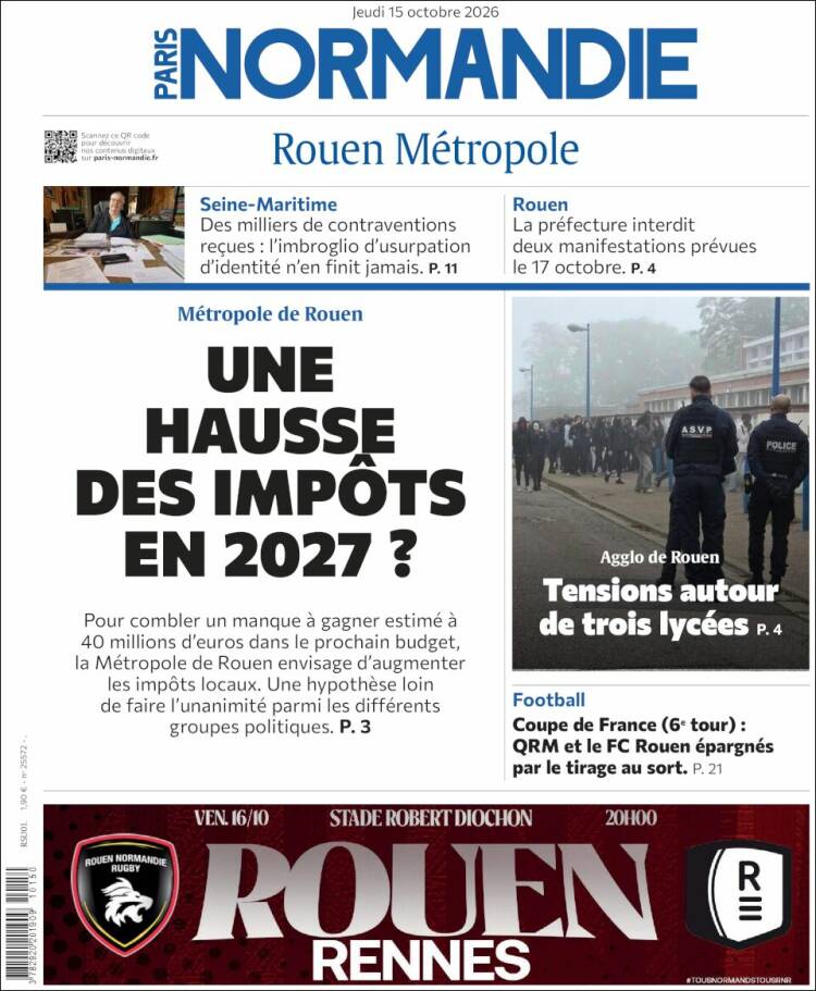 Portada de Paris Normandie (Francia)