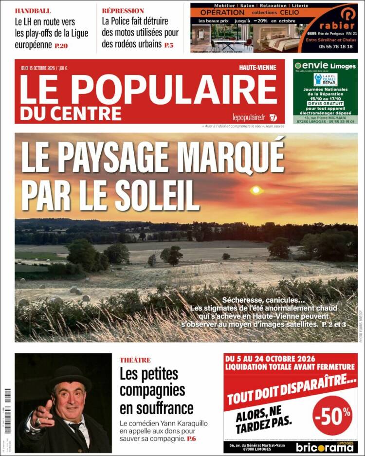 Portada de Le Populaire du Centre (Francia)