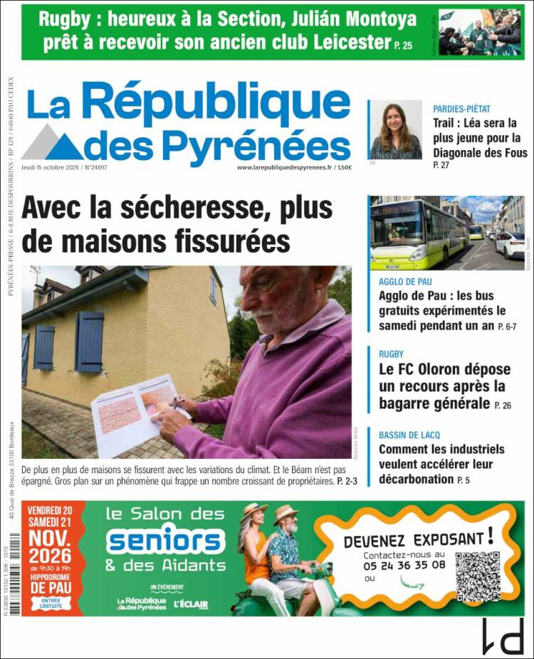 Portada de La République des Pyrénées (Francia)