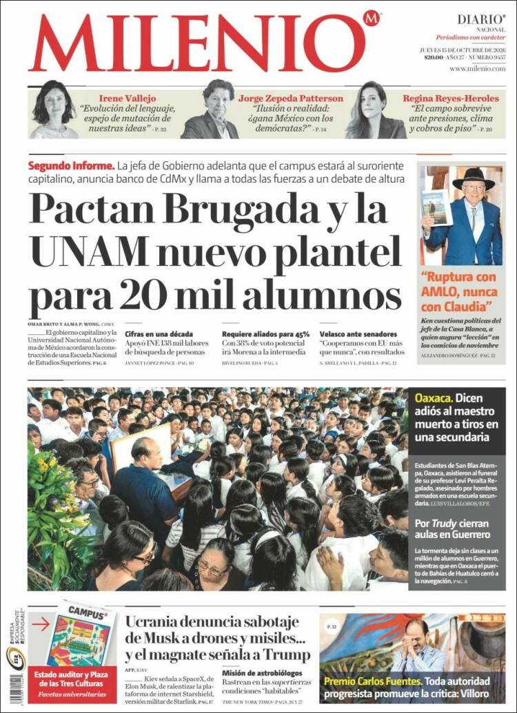 Portada de Milenio (M&eacute;xico)
