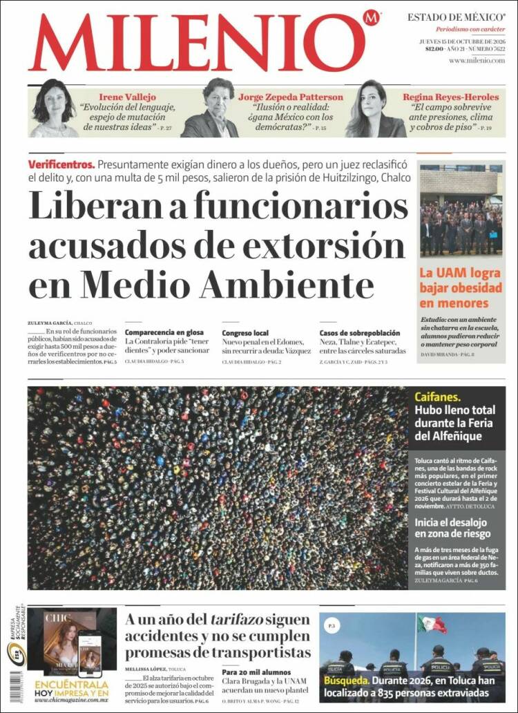 Portada de Milenio - Estado de México (M&eacute;xico)