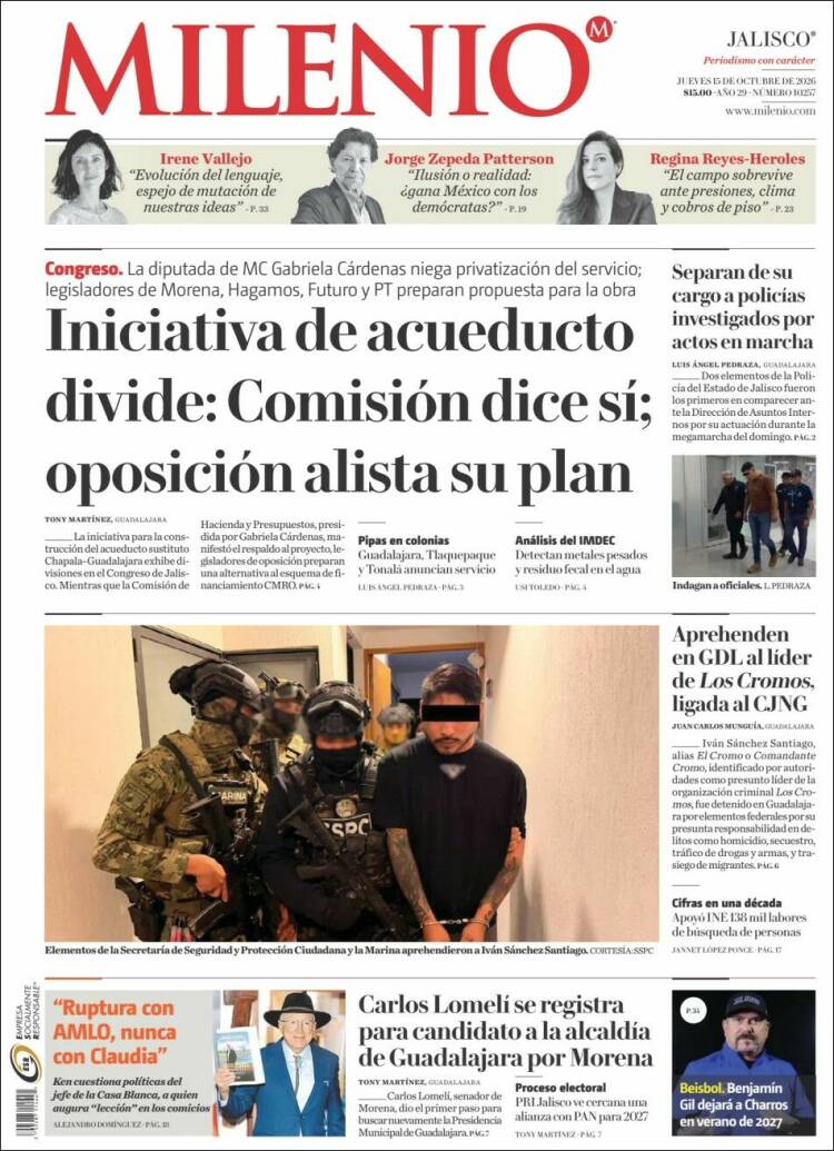 Portada de Milenio - Jalisco (M&eacute;xico)