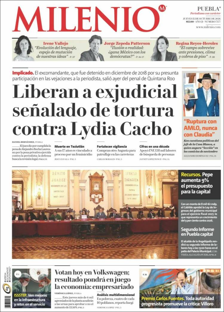Portada de Milenio de Puebla (M&eacute;xico)
