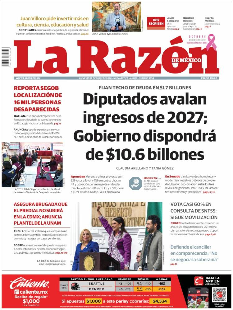 Portada de La Razón (M&eacute;xico)