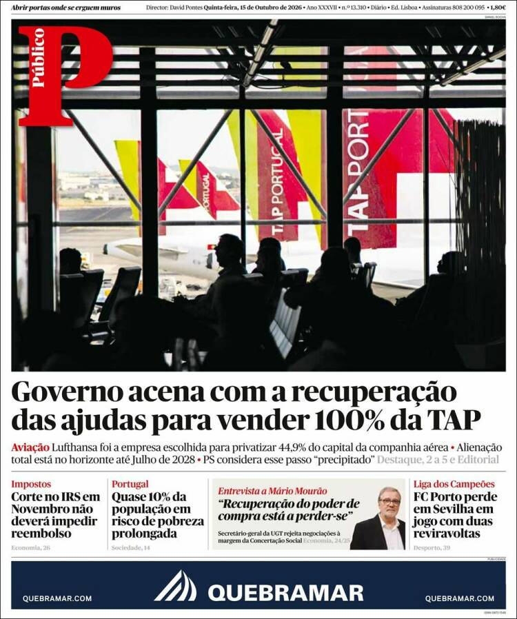 Portada de Público (Portugal)