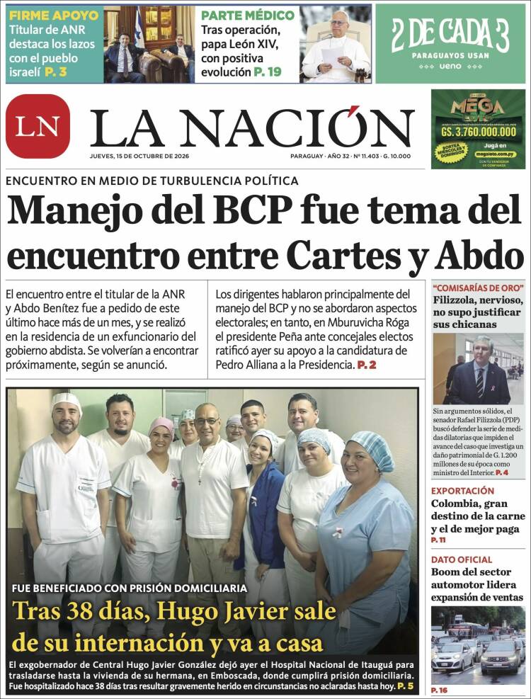 Portada de La Nación (Paraguay)