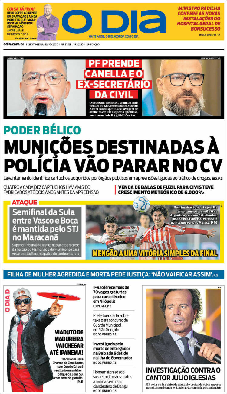 Portada de O Dia (Brasil)
