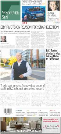Portada de The Vancouver Sun (Canad&aacute;)