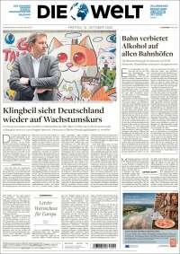Portada de Die Welt (Alemania)