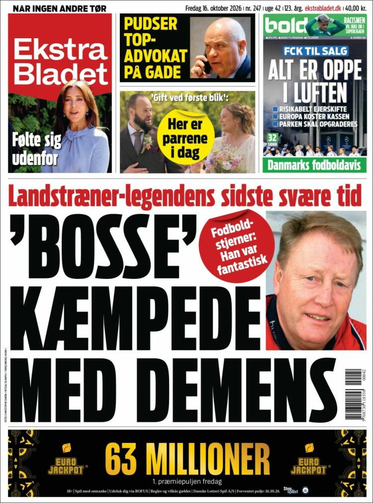 Portada de Ekstra Bladet (Dinamarca)