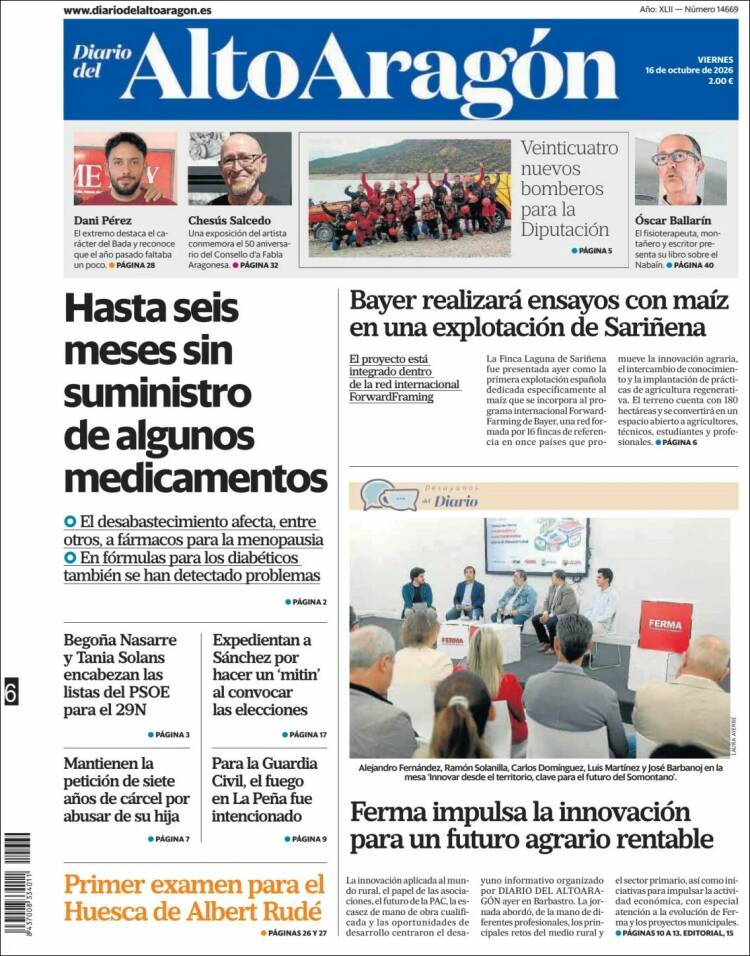 Portada de Diario del AltoAragón (Espa&ntilde;a)