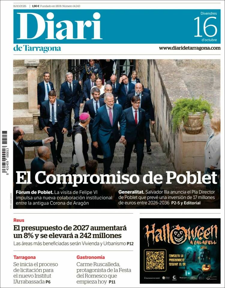 Portada de Diari de Tarragona (Espa&ntilde;a)
