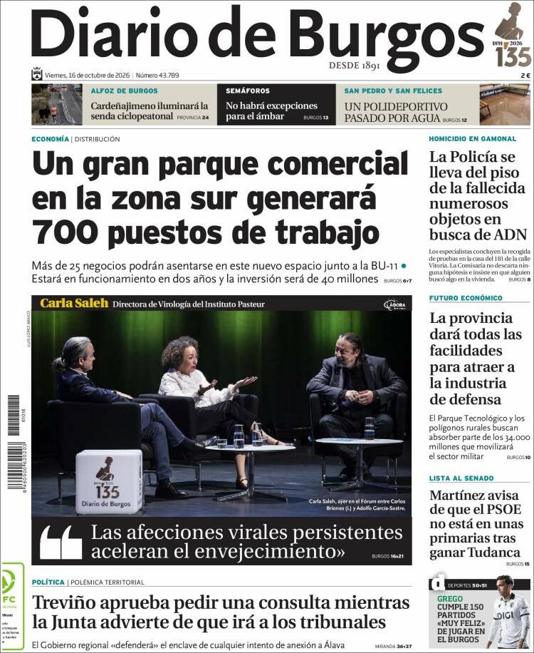 Portada de Diario de Burgos (Espa&ntilde;a)