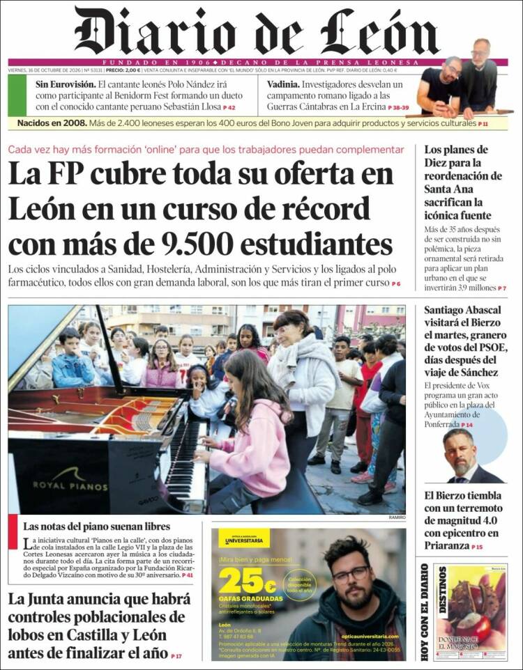 Portada de Diario de León (Espa&ntilde;a)
