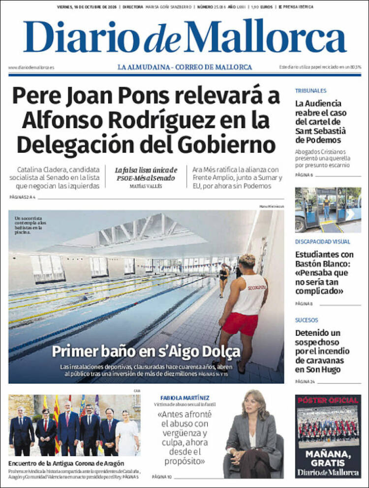 Portada de Diario de Mallorca (Espa&ntilde;a)