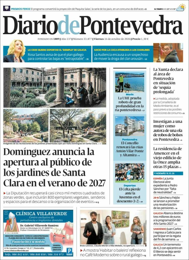 Portada de Diario de Pontevedra (Espa&ntilde;a)