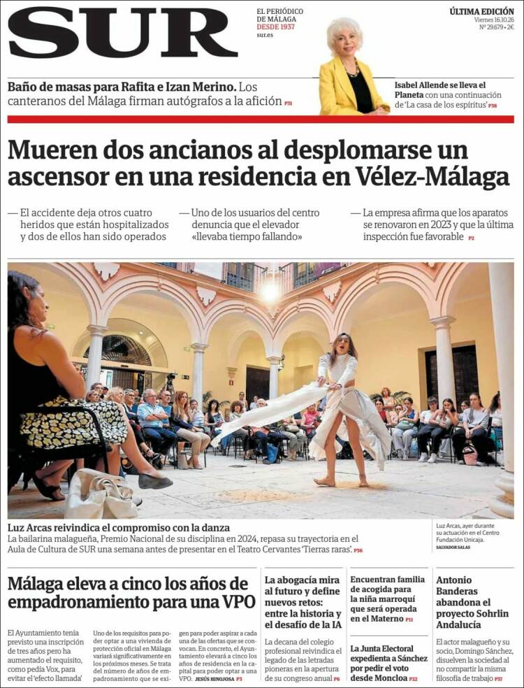 Portada de Diario el Sur (Espa&ntilde;a)