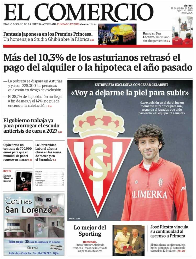 Portada de El Comercio - Gijón (Espa&ntilde;a)