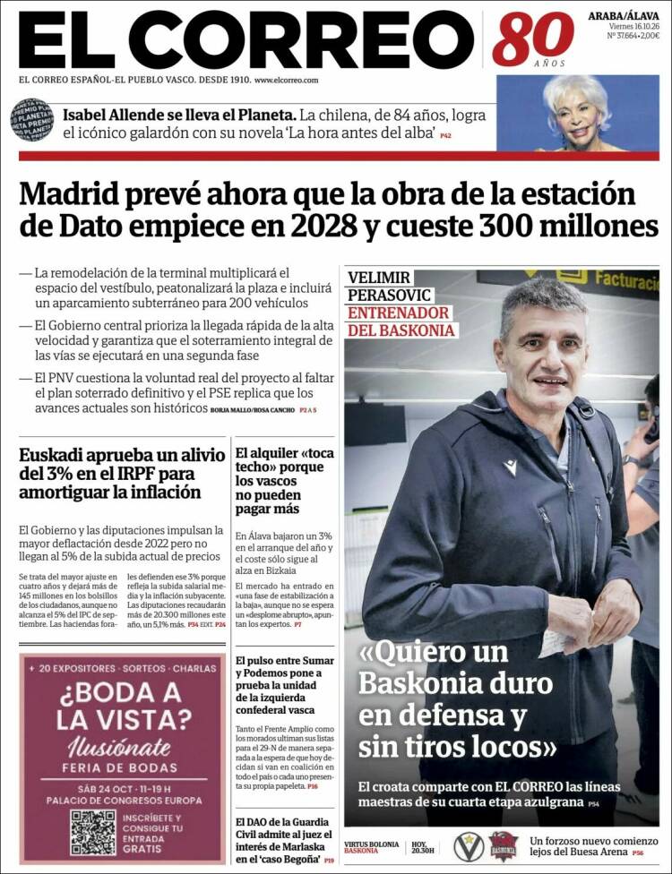 Portada de El Correo - Álava (Espa&ntilde;a)