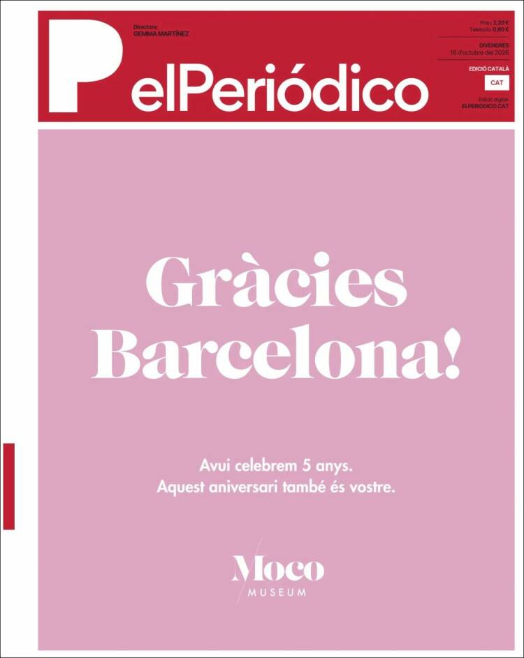 Portada de El Periódico de Catalunya (Espa&ntilde;a)
