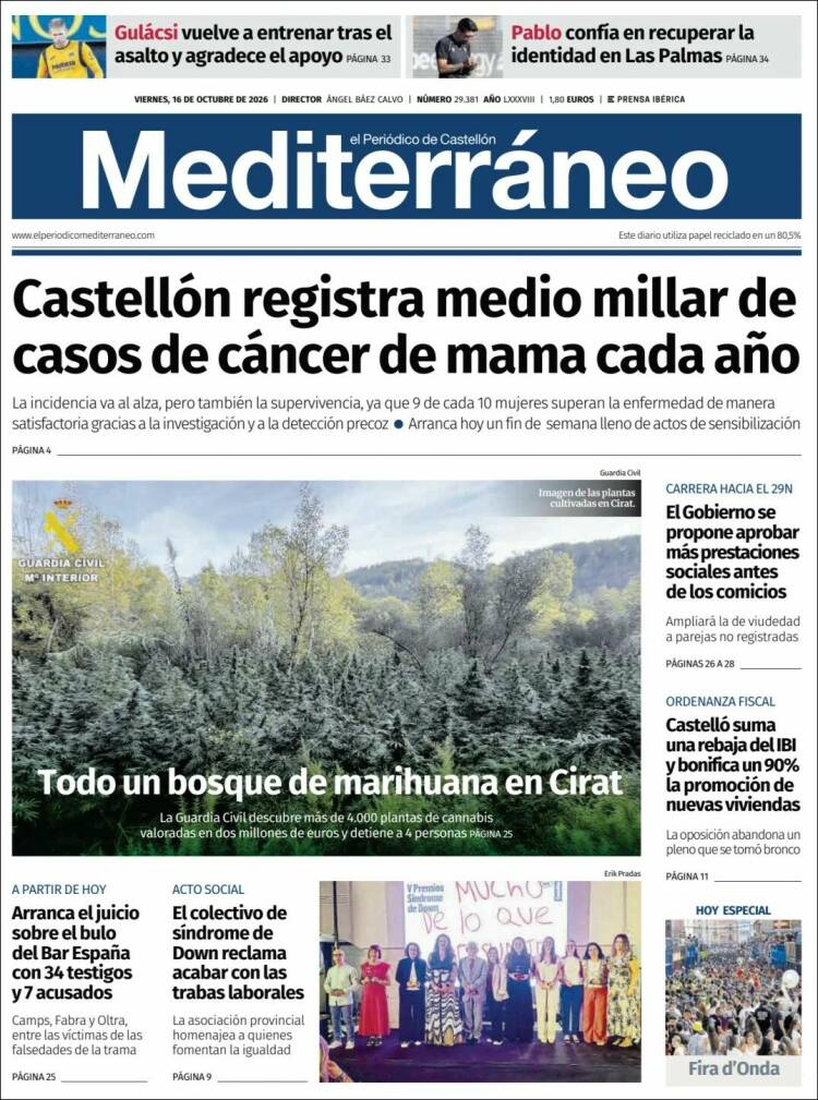Portada de El Periódico Mediterraneo (Espa&ntilde;a)