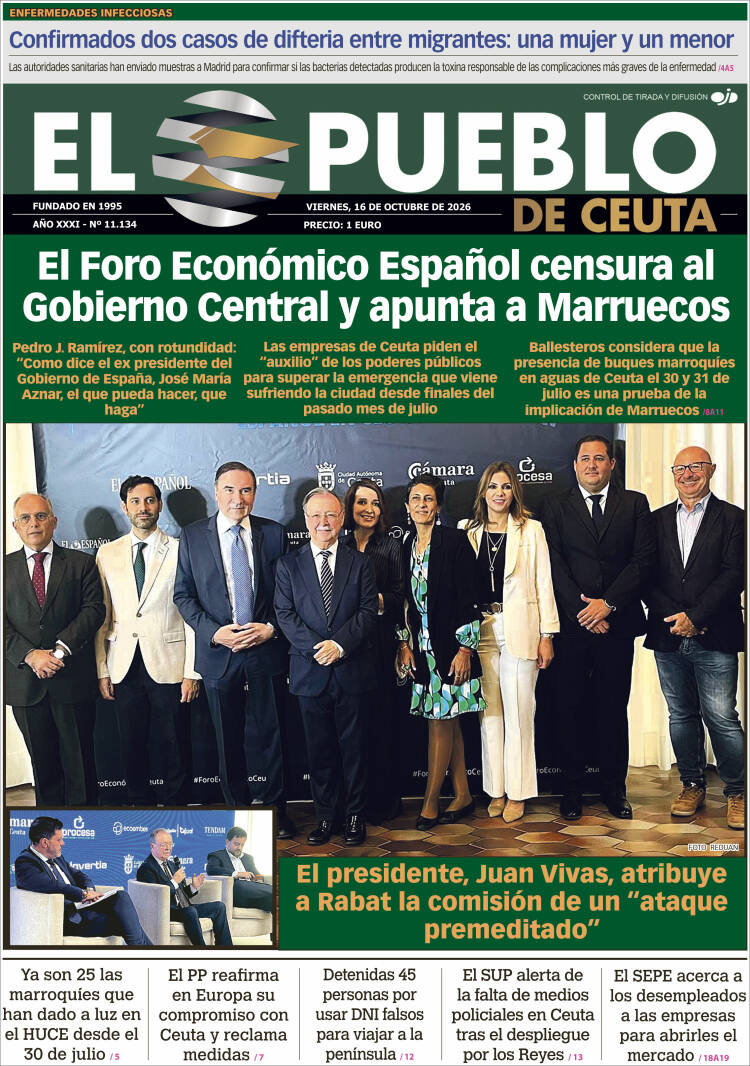 Portada de El Pueblo de Ceuta (Espa&ntilde;a)