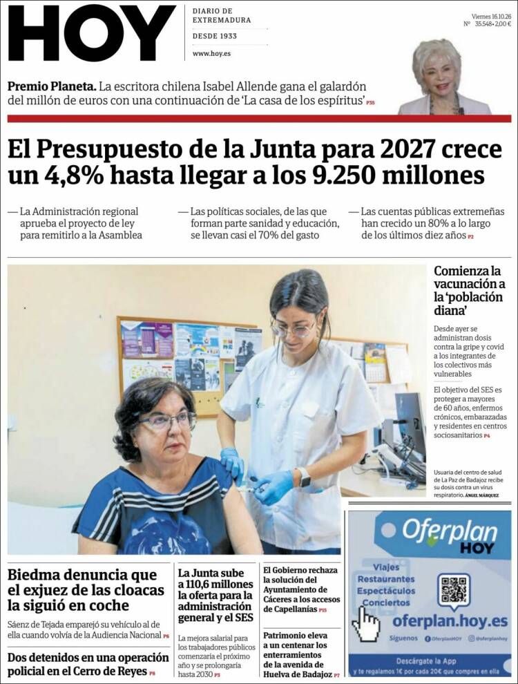 Portada de Hoy - Caceres (Espa&ntilde;a)