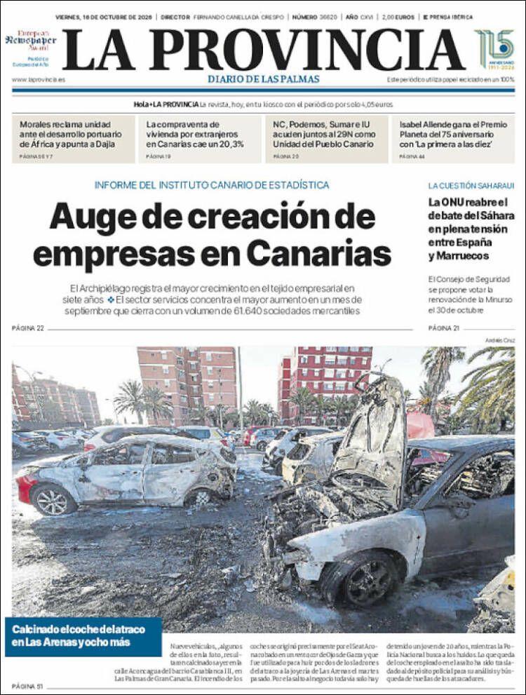 Portada de La Provincia (Espa&ntilde;a)