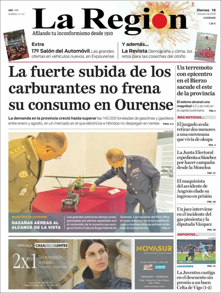 Portada de La Región de Ourense (Espa&ntilde;a)