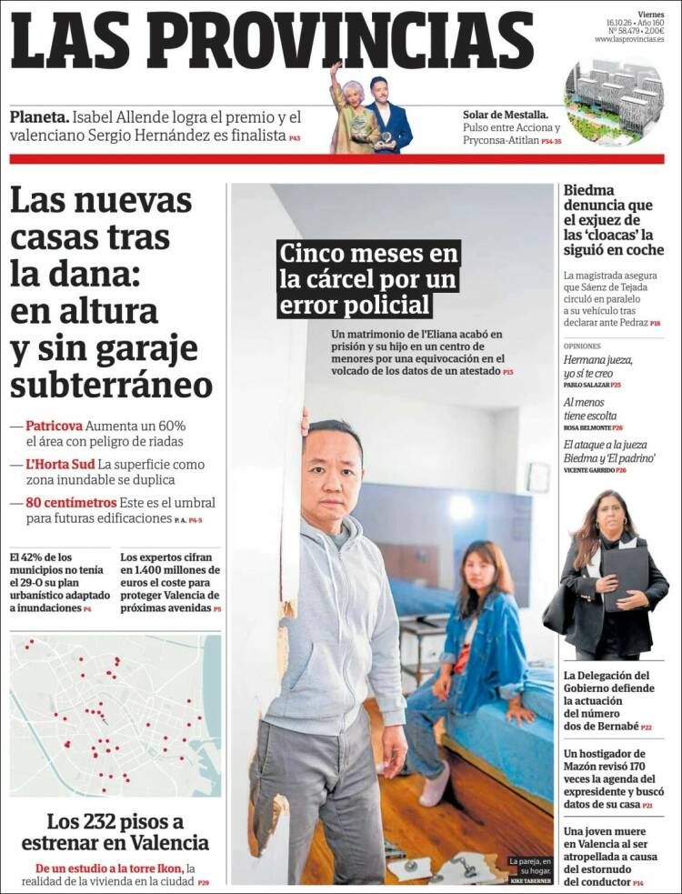 Portada de Las Provincias (Espa&ntilde;a)