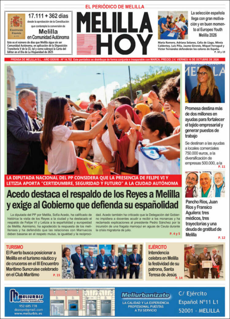 Portada de Melilla Hoy (Espa&ntilde;a)