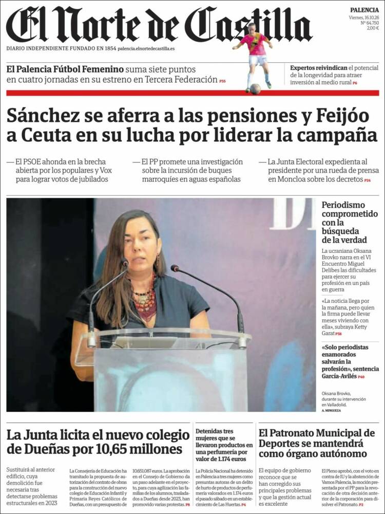 Portada de Norte de Castilla - Palencia (Espa&ntilde;a)