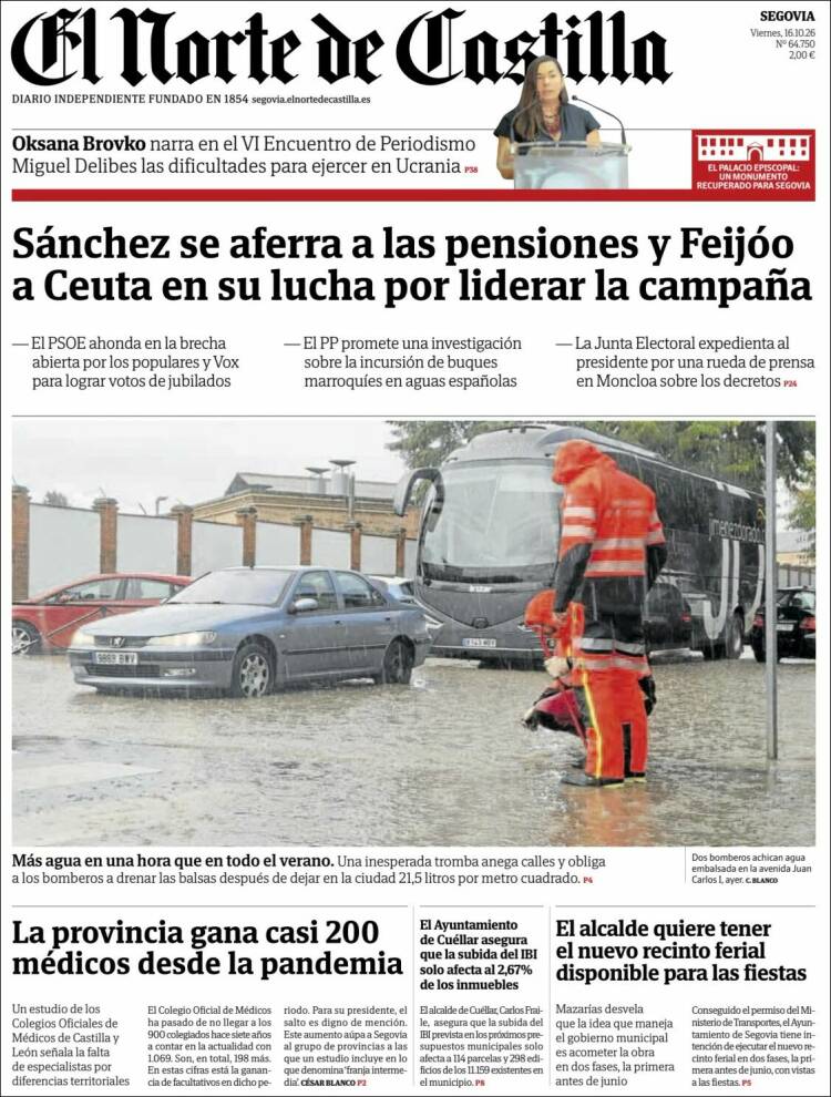 Portada de Norte de Castilla - Segovia (Espa&ntilde;a)