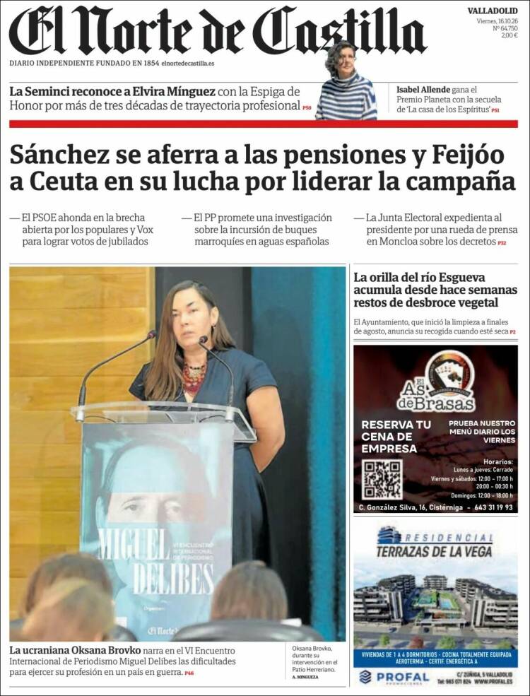 Portada de Norte de Castilla - Valladolid (Espa&ntilde;a)
