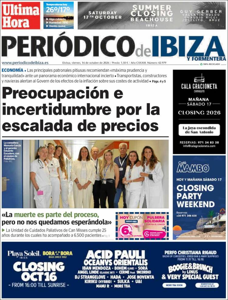 Portada de Periódico de Ibiza (Espa&ntilde;a)
