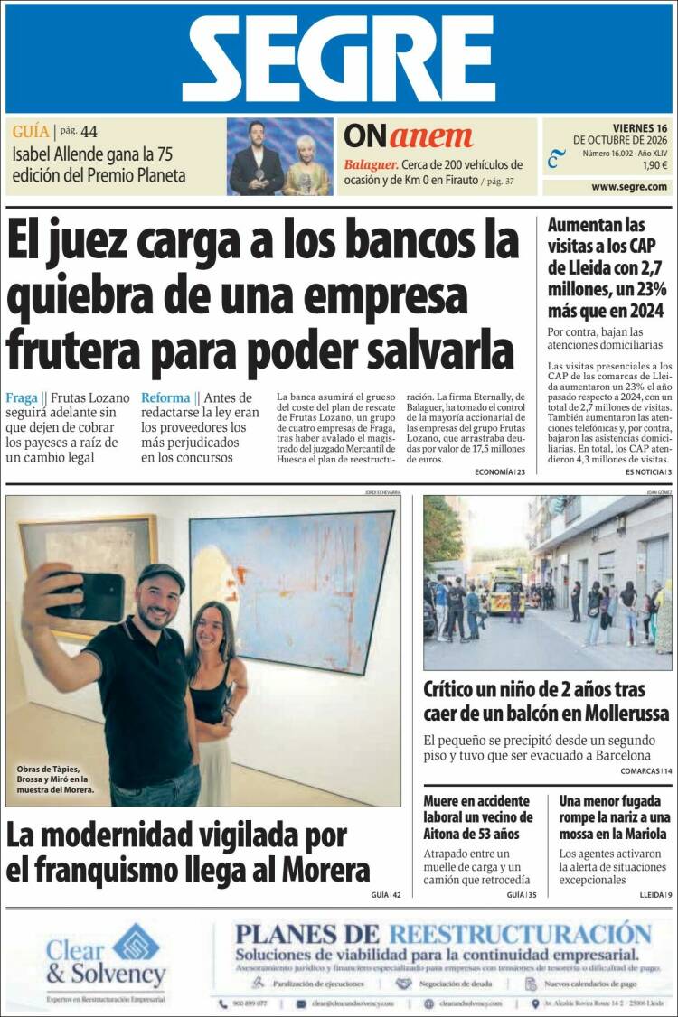 Portada de Segre  (Espa&ntilde;a)