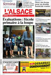 Portada de Journal L'Alsace (Francia)