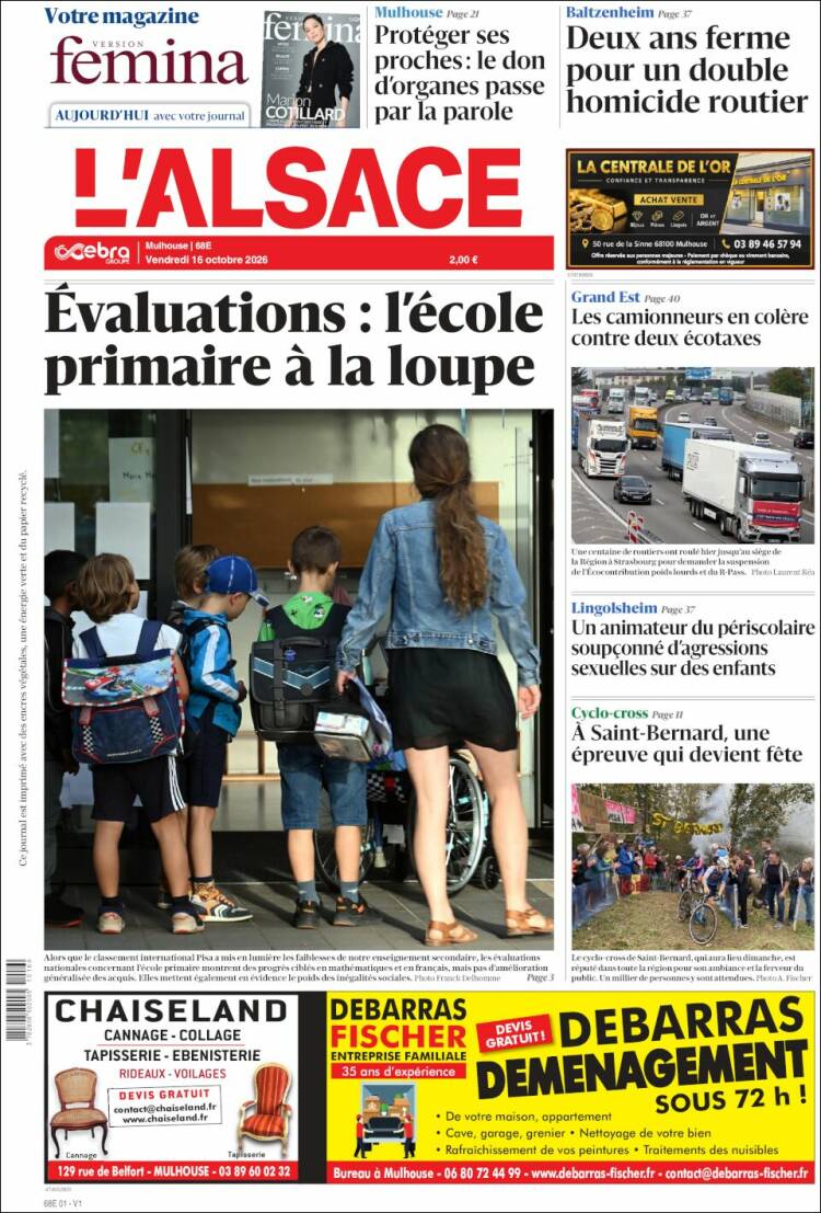 Portada de Journal L'Alsace (France)