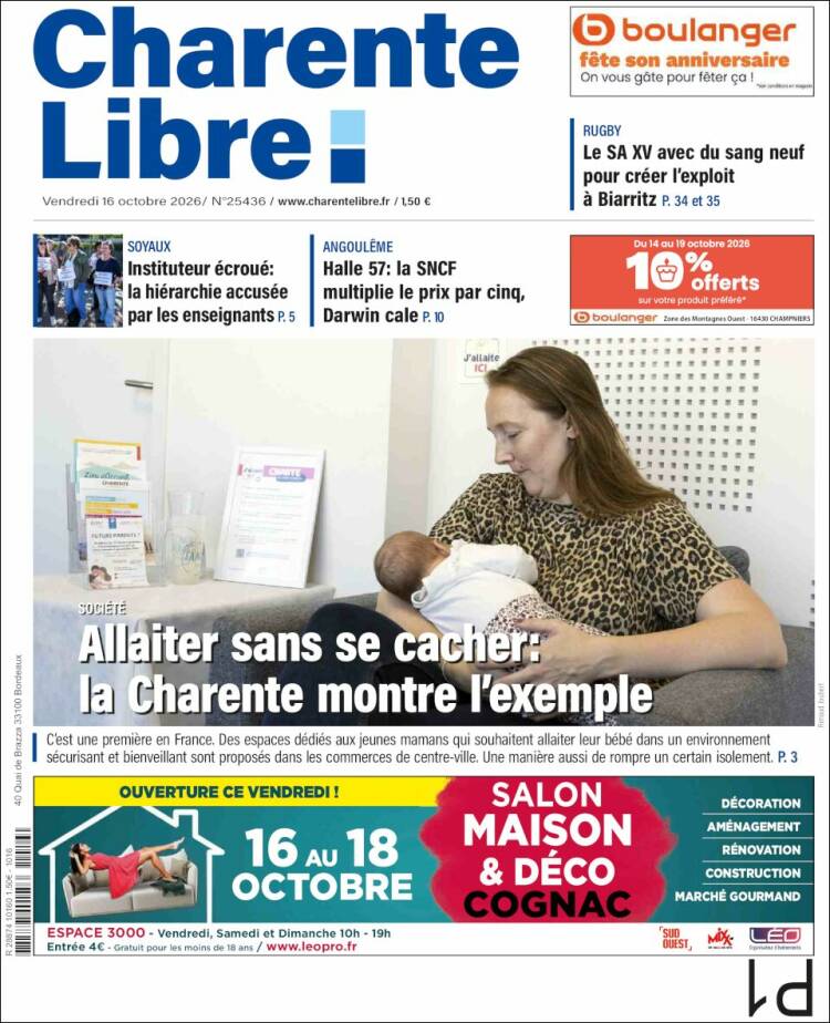 Portada de Charente Libre (Francia)