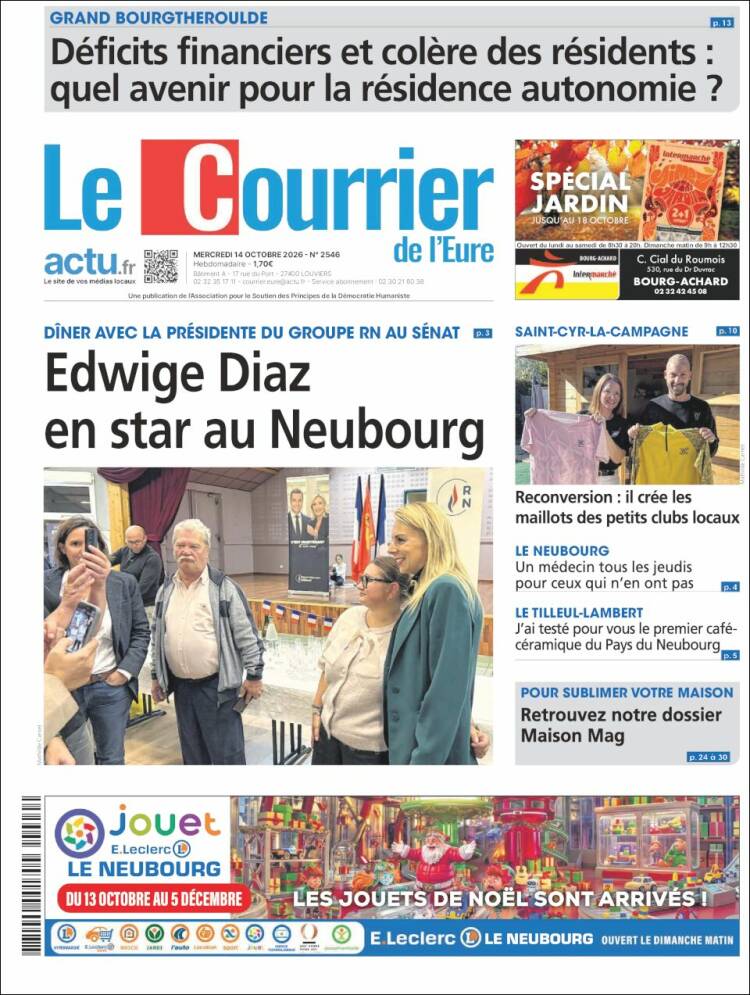 Portada de Le Courrier de l'Ouest (Francia)