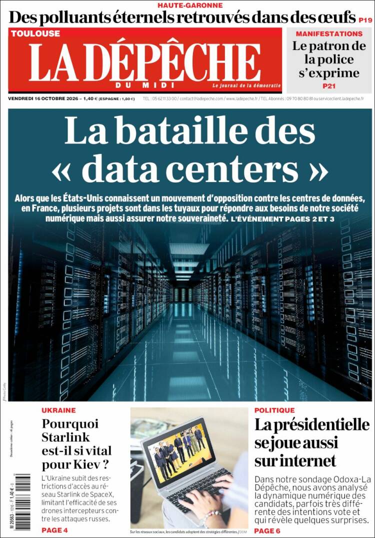 Portada de La Dépêche du Midi (Francia)