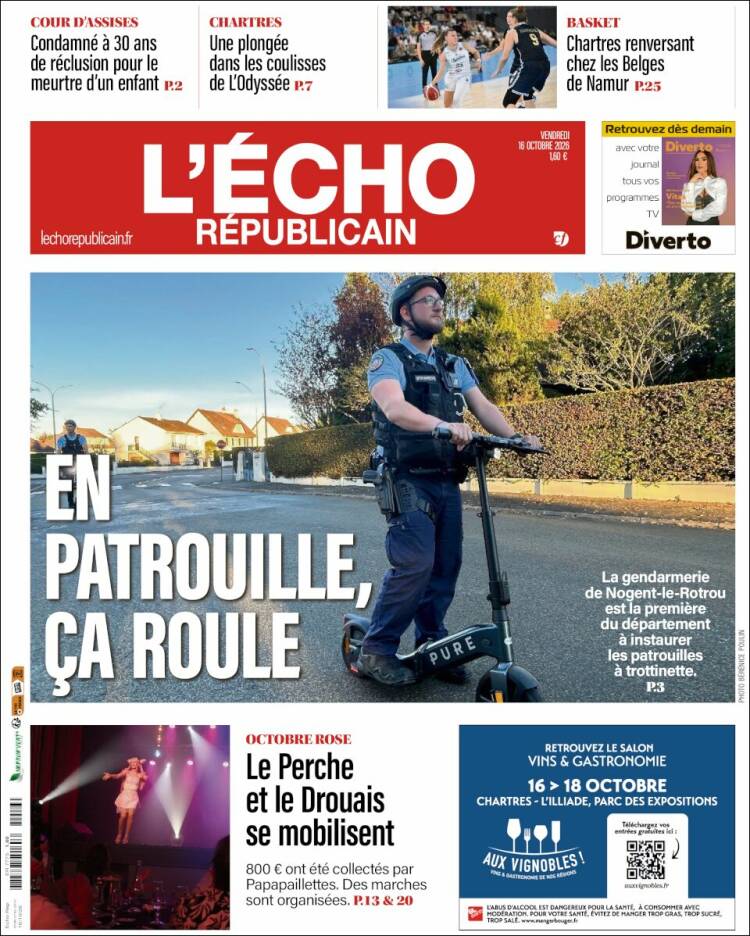 Portada de L'Echo Républicain (Francia)