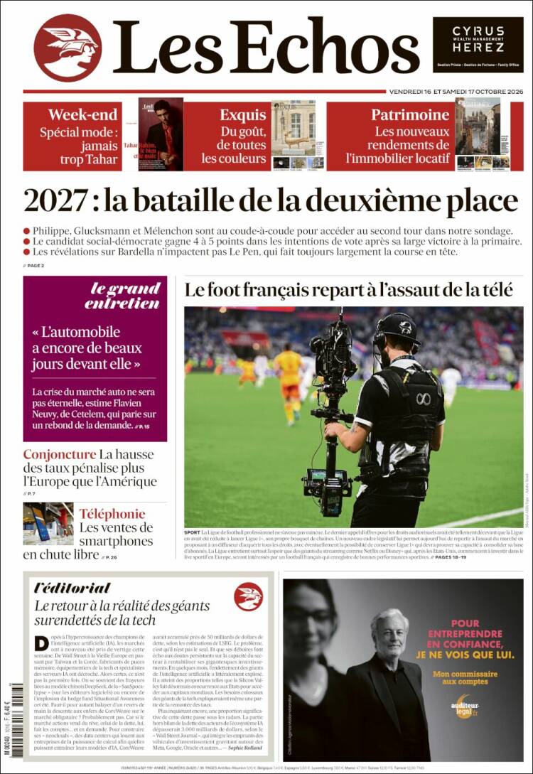 Portada de Les Echos (Francia)