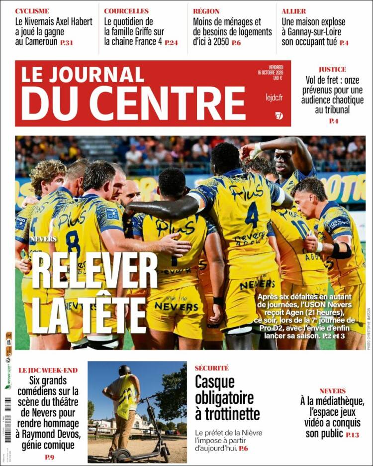 Portada de Le Journal du Centre (France)